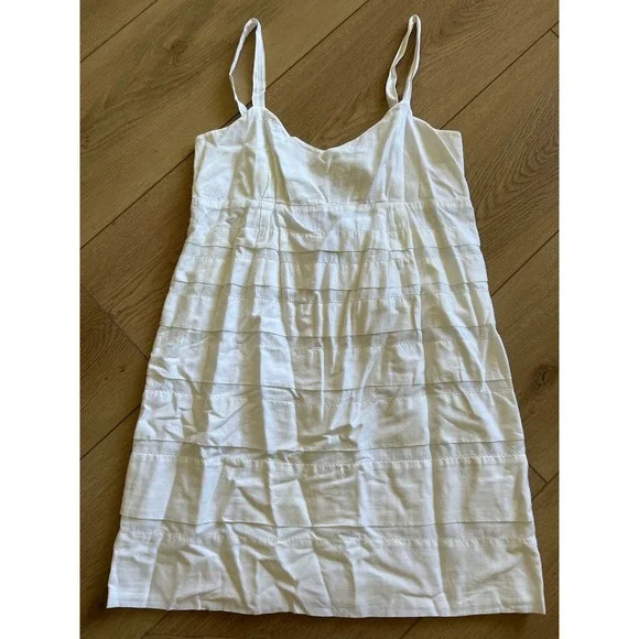 French Connection White Dress Sleeveless Tiered Mini Casual Summer - Picture 1 of 6